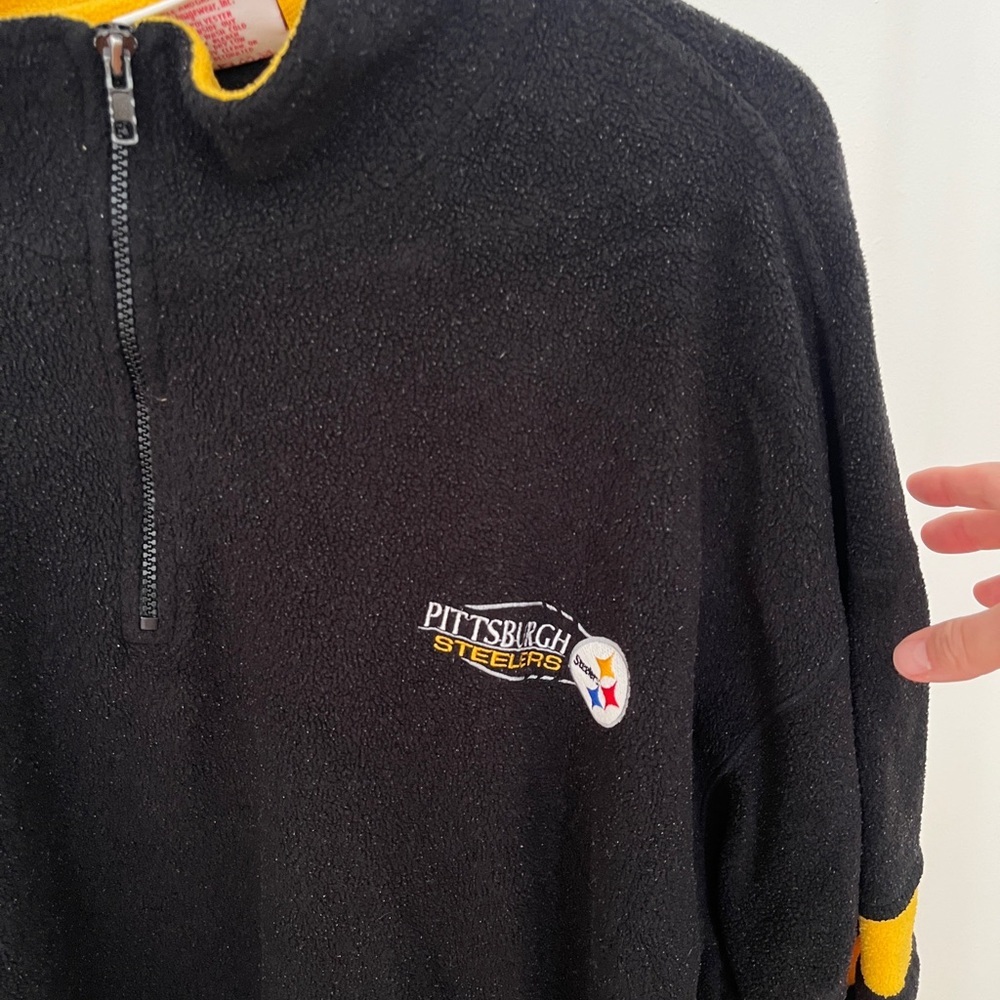 90s NFL Black and Gold Steelers Fleece big and tall - Picture 2 of 5